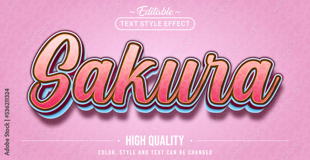 Poster Editable text style effect - Sakura text style theme.