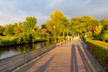 Giethoorn Netherlands Venice of the North sunset on the canals
