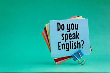 Do You Speak English? written on a memo at the office