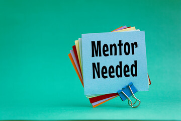 Word writing text Mentor Needed. Business concept for Employee training under senior assigned act...