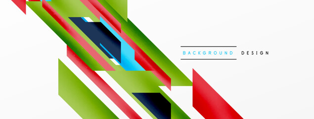 Minimal geometric abstract background. Dynamic 3d lines composition. Trendy techno business template for wallpaper, banner, background or landing