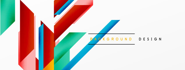 Minimal geometric abstract background. Dynamic 3d lines composition. Trendy techno business template for wallpaper, banner, background or landing