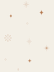 Stars Sparkling illustration on beige background.
Sparkling confetti burst background beige and brown. 