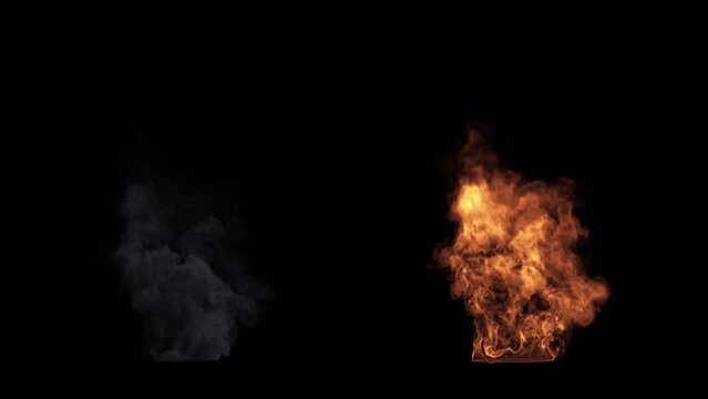 Fire Flame and Smoke with Alpha Channel. Element footage you can place on background in a seamless loop.