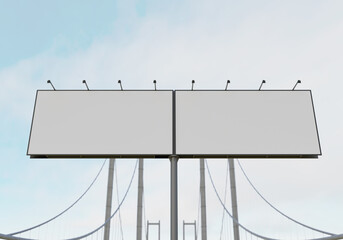 Obraz premium 3D mockup blank billboard in downtown rendering