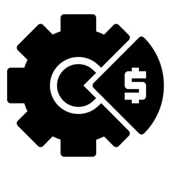 Icon Gear Graph With Style Glyph