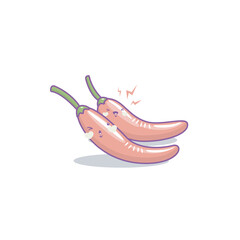 Cute funny Hot chili pepper cartoon kawaii style