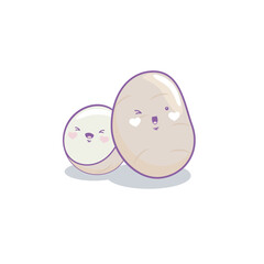Cute funny potato vegetable cartoon kawaii style