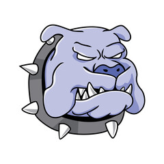 bulldog head logo design. angry animal mascot vector illustration.