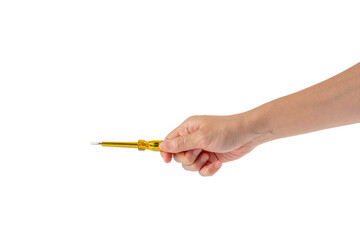 screwdriver tools in hand on transparent background