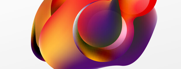Fluid abstract background, round shapes and circle flowing design for wallpaper, banner, background or landing