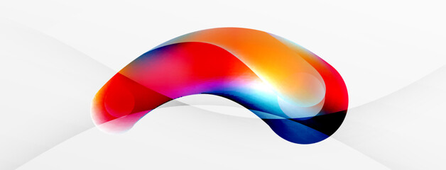 Fluid abstract background, round shapes and circle flowing design for wallpaper, banner, background or landing