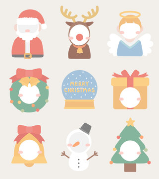 겨울 크리스마스 상징 캐릭터 얼굴합성 일러스트 이미지 모음