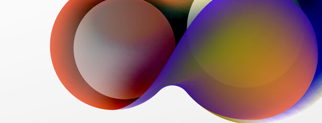 Fluid abstract background, round shapes and circle flowing design for wallpaper, banner, background or landing