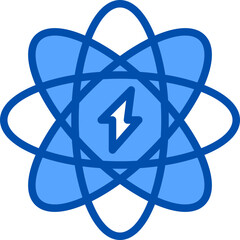 Atom blue line icon