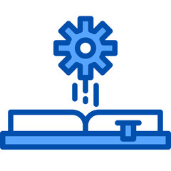 Education blue line icon