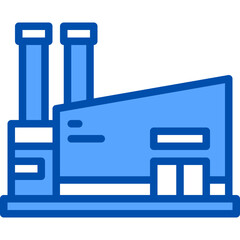 Factory blue line icon