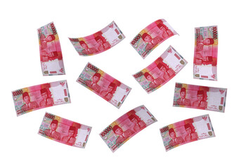 One hundred thousand rupiah banknote money paper transparent background