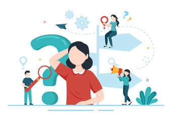 Life Coach for Consultation, Education, Motivation, Mentoring Perspective and Self Coaching in Template Hand Drawn Cartoon Flat Illustration