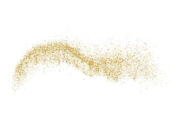Plakat Gold Glitter Texture Isolated On White. Goldish Color Sequins. Golden Explosion Of Confetti. Design Element. Celebratory Background. Vector Illustration, Eps 10.