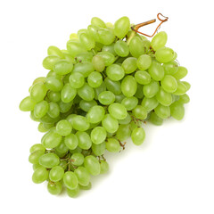 Green grapes on white background