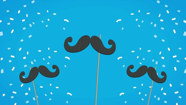 macho mustaches accessories pattern animation