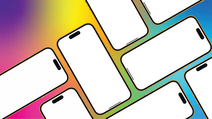 New iPhone 14 Pro mockup. iPhone 14 realistic vector. Phone mockup in front. Vector illustration. Smartphone mockup collection