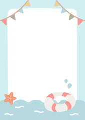 여름 바다 물놀이 배경 일러스트 이미지