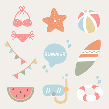 여름 상징 일러스트 이미지 모음