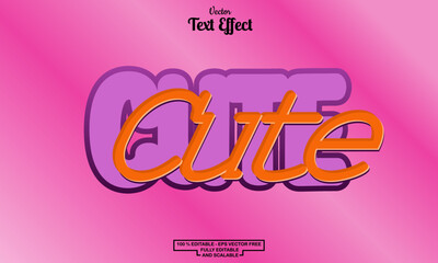 Cute text cartoon style Editable Text Effect	
