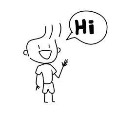 The Friendly Person Says “Hi”.  Concept to build friendship and relationship.  Good People always to be a good friend.  Friendly People Illustration isolated in the white Background.   