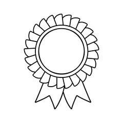 Line medal icon . Blank template for decor. Vector outline illustration isolated on white background.