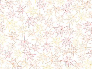 もみじの背景④一面_赤系線画