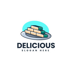 Vector Logo Illustration Delicious Gradient Colorful Style