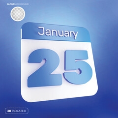 Calendar 25 january  3d premium