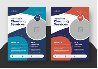 Cleaning Service Flyer Template, A4 Flyer Template, Poster brochure design, brochure design