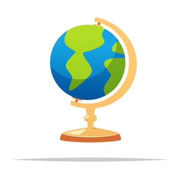 recommend clip art: Cartoon globe model vector isolated illustration