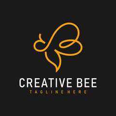 Initial letter B bee logo design. Bee Logo Template. © pervector