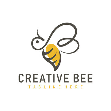 Initial letter B bee logo design. Bee Logo Template.