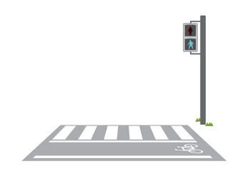 交通安全　横断歩道と自転車横断帯
