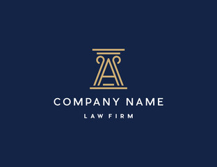 Law firm logo with initial letter A concept