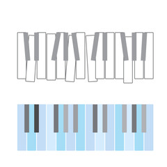 Piano keyboard  the concept of musical instruments. Piano icon. Piano symbol vector
