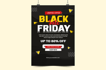 Black Friday sale poster or flyer design template