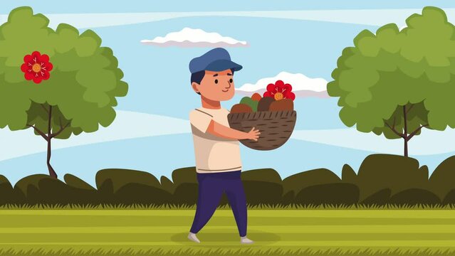 male traveler tourist character animation