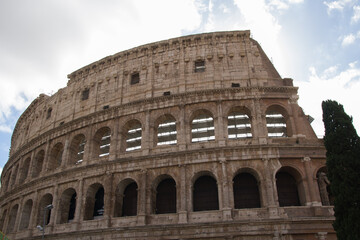 Fototapeta premium Detailed view of the exterior arches of the Colosseum, Rome Lazio Italy