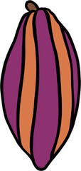 doodle freehand sketch drawing of cacao fruit.