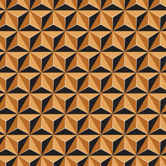 3d seamless geometric pattern. Beige, brown and black triangles background for covers, bedding, tablecloth, oilcloth or scarf textile design.