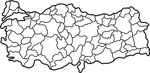 doodle freehand drawing of turkey map. 