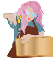 Female Worker Tradie Carpenter Drilling into Timber on a Construction Site