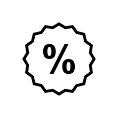 discount sticker percent label icon vector